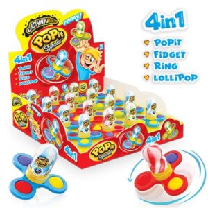 JOHNY BEE  Pop It Spiner – hračka + lízátko 15g